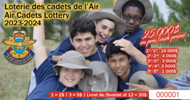 Avis : Date limite de retour des carnets de la Loterie des cadets l’Air